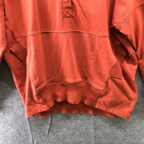 Bucket List Oversized Hoodie Womens M Snap Pullover Cotton Dolman Burnt Orange - Picture 4 of 11